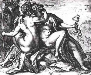 Justice and Prudence kiss each other