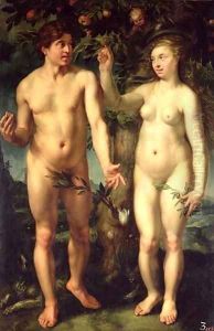 Adam and Eve 1608 by Hendrick Goltzius