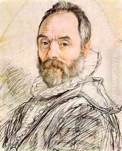 Portrait of Sculptor Giambologna 2 by Hendrick Goltzius