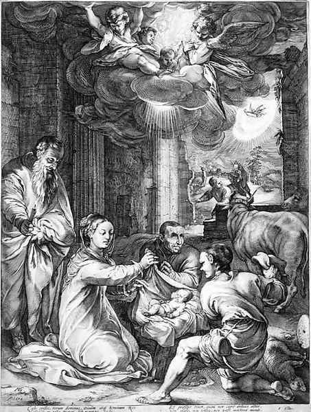 The Adoration of the Shepherds, from The Life of the Virgin by Hendrick Goltzius