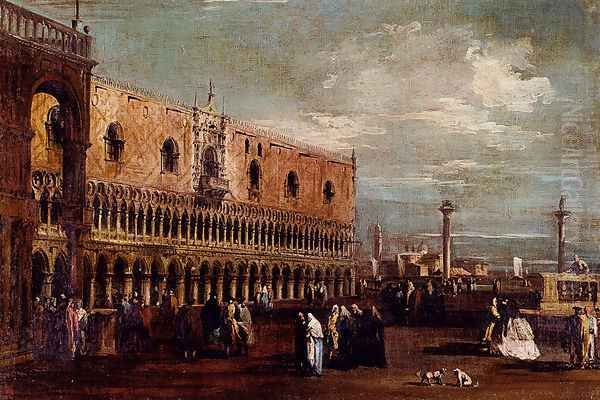 Venice, A View Of The Piazzetta Looking South With The Palazzo Ducale - view 1