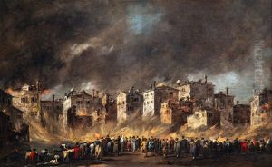 Fire in the San Marcuola Oil Depot (Incendio del deposito degli oli a San Marcuola) by Francesco Guardi
