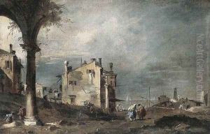 Capriccio with Venetian Motifs 1760s by Francesco Guardi