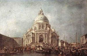 The Doge at the Basilica of La Salute 1766-70 by Francesco Guardi