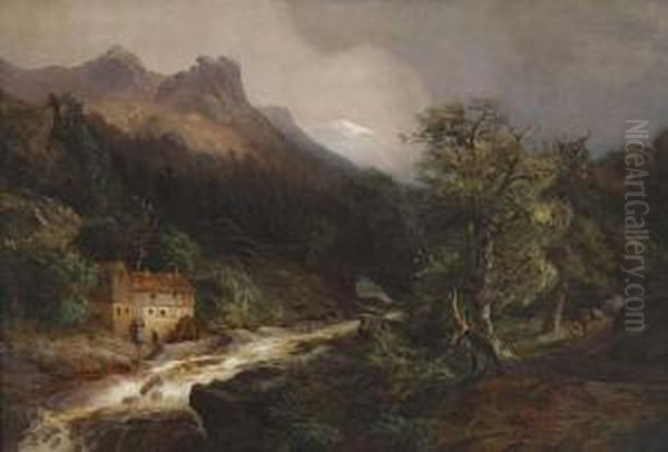 Gebirgslandschaft Mit Muhle - view 1