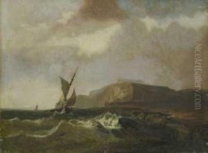 Sturmische Meereskuste by Andreas Achenbach