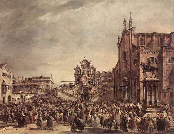 Pope Pius VI Blessing the People on Campo Santi Giovanni e Paolo 1782 - view 1