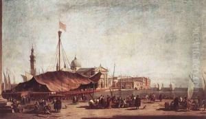 The Piazzetta, Looking toward San Giorgio Maggiore c. 1758 by Francesco Guardi