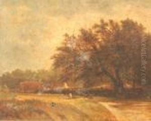 Landschaft Mit Bachlauf by Andreas Achenbach