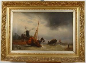 Segelbooten Auf Bewegter See by Andreas Achenbach