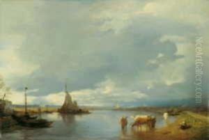 Hollandische Kanallandschaft by Andreas Achenbach