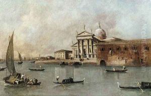 Venice- A View of the Church of San Giorgio Maggiore Seen from the Giudecca by Francesco Guardi