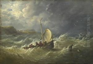 Fischerboote Auf Sturmisch
 Bewegter See.