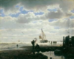 Fischer Am Strand. Signiert Und
Datiert Unten Links: A. Achenbach/1859. Ol Auf Leinwand. H 31,5; B 39,5
Cm. Provenienz: Galerie Paffrath, Dusseldorf; Rheinische Privatsammlung.
Andreas Achenbach War Der Erfolgreichste Dusseldorfer Landschaftsmaler
by Andreas Achenbach