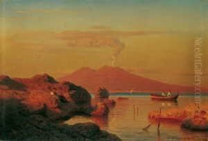 Abendlicher Blick Uber Den Golf
Von Neapel. Im Hintergrund Der Rauchende Vesuv. Signiert Und Datiert
Unten Rechts: A. Achenbach 1846. Ol Auf Leinwand. H 25; B 37 Cm.
Achenbach Hatte Sich Von 1843 Bis 1845 In Italien Aufgehalten Und Von
Dort Zahlre by Andreas Achenbach