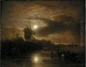 Village Aux Moulins by Andreas Achenbach