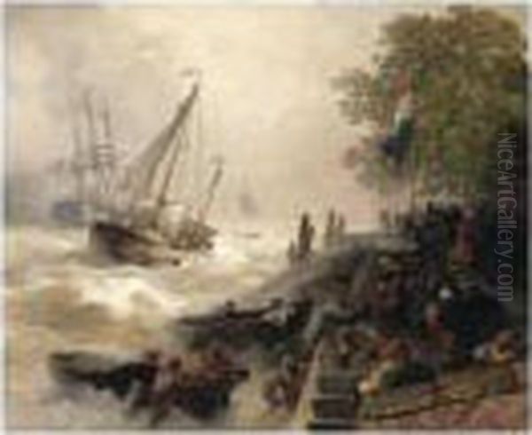 Hafeneinfahrt Bei Rauher See (return To Harbour In Rough Seas) - view 1