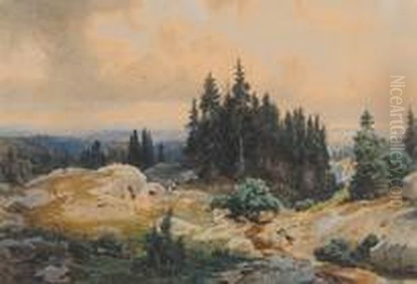 Weite Waldlandschaft Mit Figuren - view 1