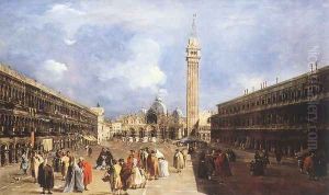 The Piazza San Marco towards the Basilica 1760-65 by Francesco Guardi