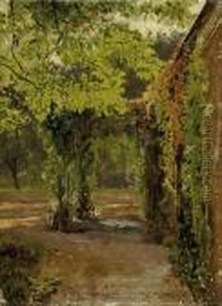 Overgrown Pergola In Dusseldorfer Jacobipark In The Summer - view 1