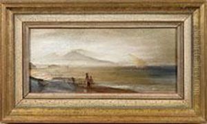 Landschaftsstudie Aus Der Bucht Von Neapel by Oswald Achenbach