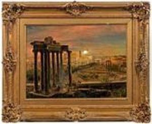 Ansicht Von Rom Mit Dem Forum Romanum Im Mondschein