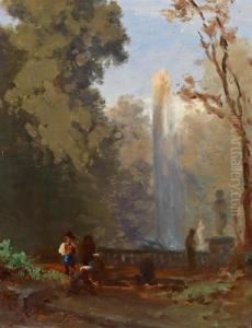 Attributed Southern Landscape With Well