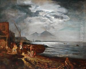 Abendstimmung In Der Bucht Von Neapel