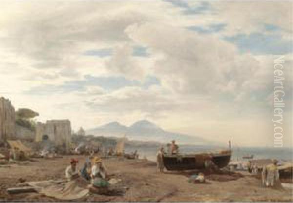 Fischer Am Strand Von Amalfi, Im
Hintergrund Der Vesuv (fishermen On The Amalfi Coast With Mount
Vesuvius Beyond) - view 1
