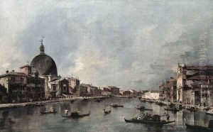 The Grand Canal with San Simeone Piccolo and Santa Lucia 1780s by Francesco Guardi