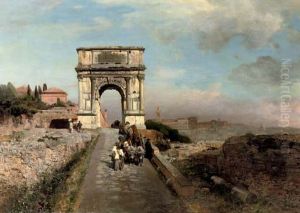 Passing Through The Arch Of Titus On The Via Sacra, Rome
