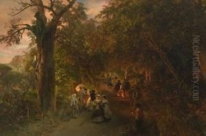 Auf Dem Weg Nach Castel
Gandolfo. by Oswald Achenbach