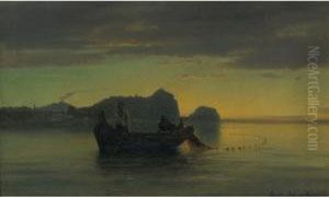 Sunset In The Bay Of Naples by Oswald Achenbach