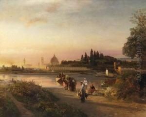 Blick Auf Florenz. by Oswald Achenbach
