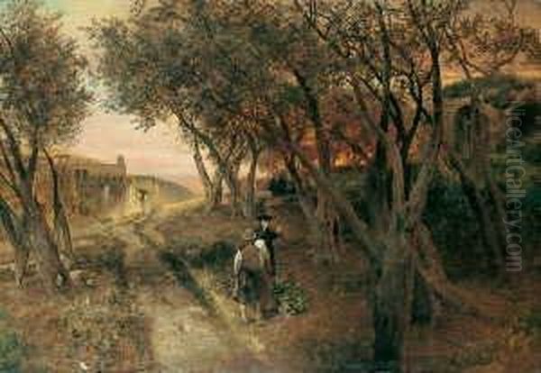 In Der Umgebung Von Castel
Gandolfo. Signiert Und Datiert Unten Rechts: Osw. Achenbach 1887. Ol Auf
Leinwand. H 81; B 116 Cm. - view 1