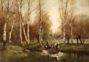 Washerwomen By A Stream