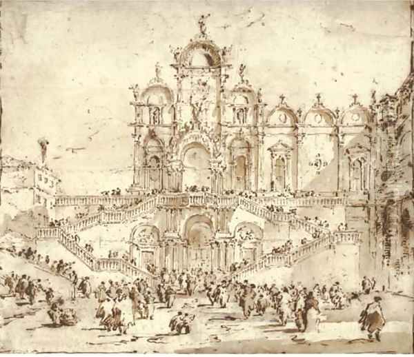 The Scuola di San Marco, Venice, with the temporary platform erected for the Benediction of Pope Pius VI on 19 May 1782 - view 1