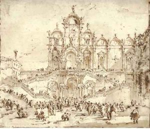 The Scuola di San Marco, Venice, with the temporary platform erected for the Benediction of Pope Pius VI on 19 May 1782 by Francesco Guardi