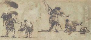 Studies of figures by Francesco Guardi