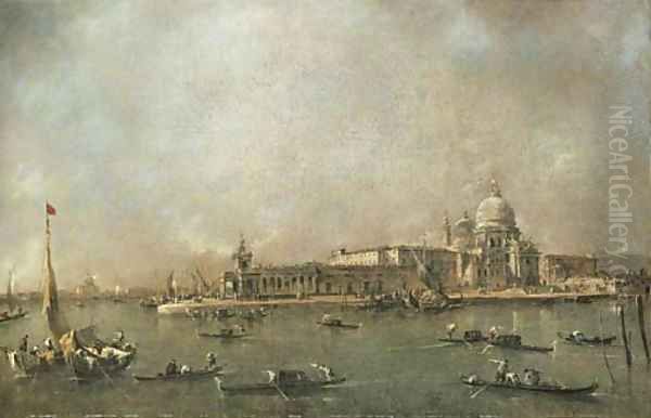 The Entrance to the Grand Canal, Venice, looking towards the Dogana and Santa Maria della Salute from the Riva del Grano, the Giudecca and the Redento - view 1