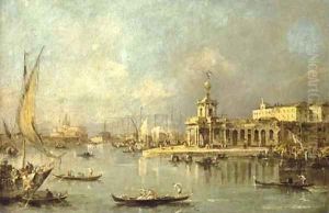 The Punta della Dogana, Venice, the Giudecca and the Redentore beyond by Francesco Guardi