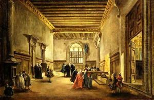 The Antechamber of the Sala del Maggior Consiglio possibly ca 1765 by Francesco Guardi