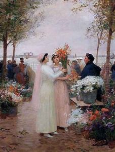 Elegantes au Marches aux Fleurs by Victor-Gabriel Gilbert