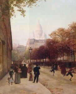 Place D'Anvers Et Le Sacre Coeur, Paris by Victor-Gabriel Gilbert