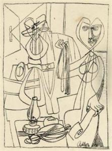Two Figures In An Interior by Jankel Adler