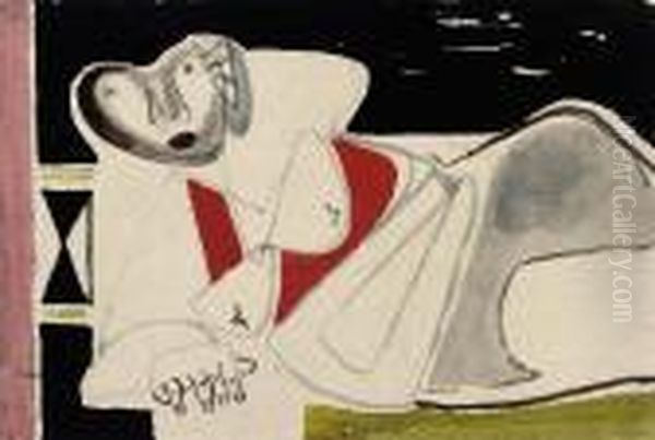 Reclining Figure In Red - view 1