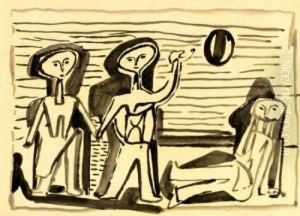 Bathers At The Beach by Jankel Adler