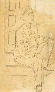 Boy Sitting In Front Of A House