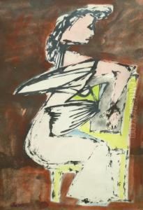 "seated Woman", Publ By The Redfern Gallery, London 1950 by Jankel Adler