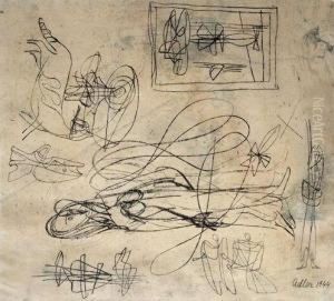 Composition With Figures And A Cat by Jankel Adler
